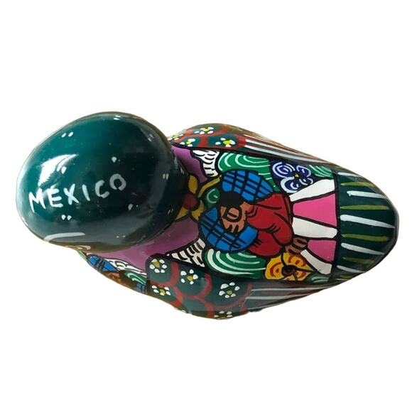 Tonala Mexican Terracotta Hand Painted Folk Art Pottery Duck Figure Figurine - Picture 2 of 5